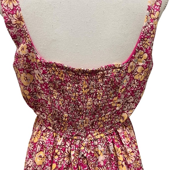 Land of the Free Liberty Fuchsia Floral Corset Mini Tank Dress Size Large Flirty - Picture 4 of 15